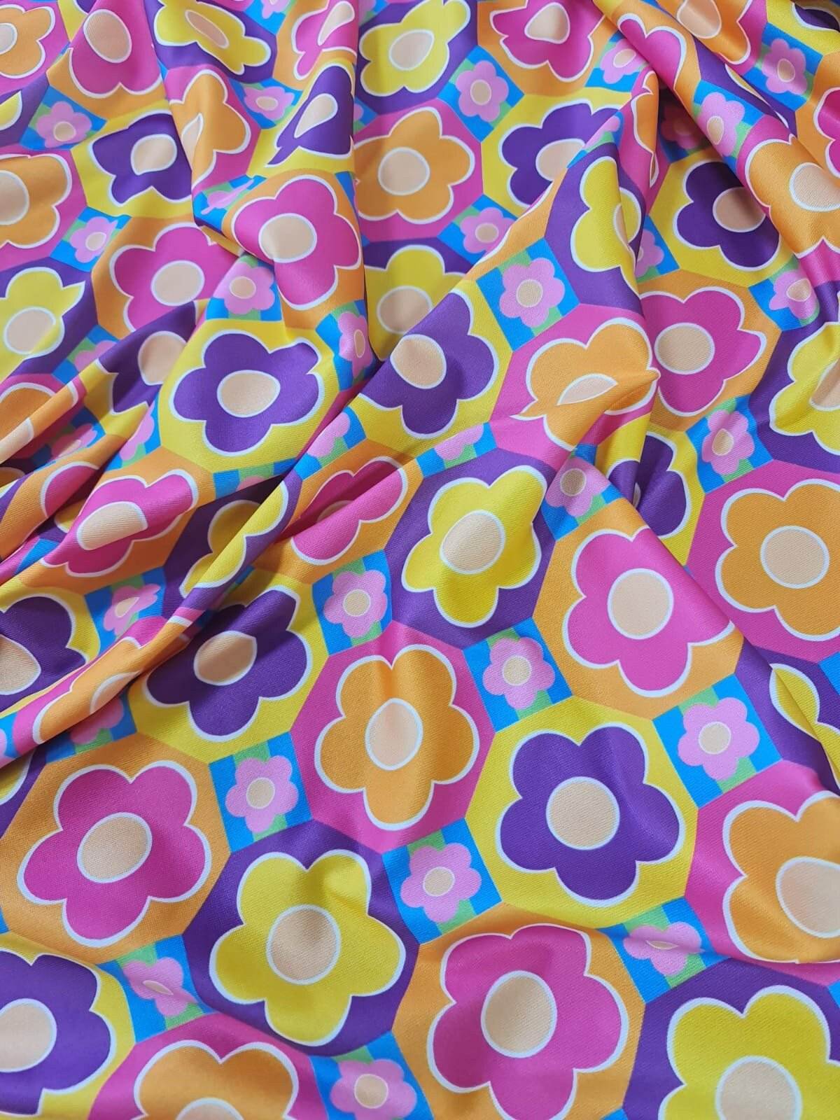 Colorful Floral Fabric – Custom Printed Fabric on Satin, Crepe, Spandex or Chiffon