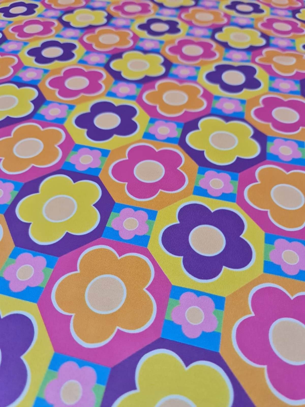 Colorful Floral Fabric – Custom Printed Fabric on Satin, Crepe, Spandex or Chiffon