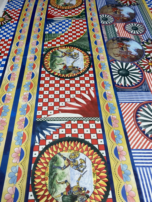 Colourful Geometric Chiffon Fabric – Lightweight & Flowing