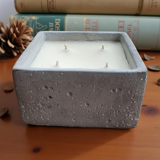 Concrete Square 4-Wick Candle