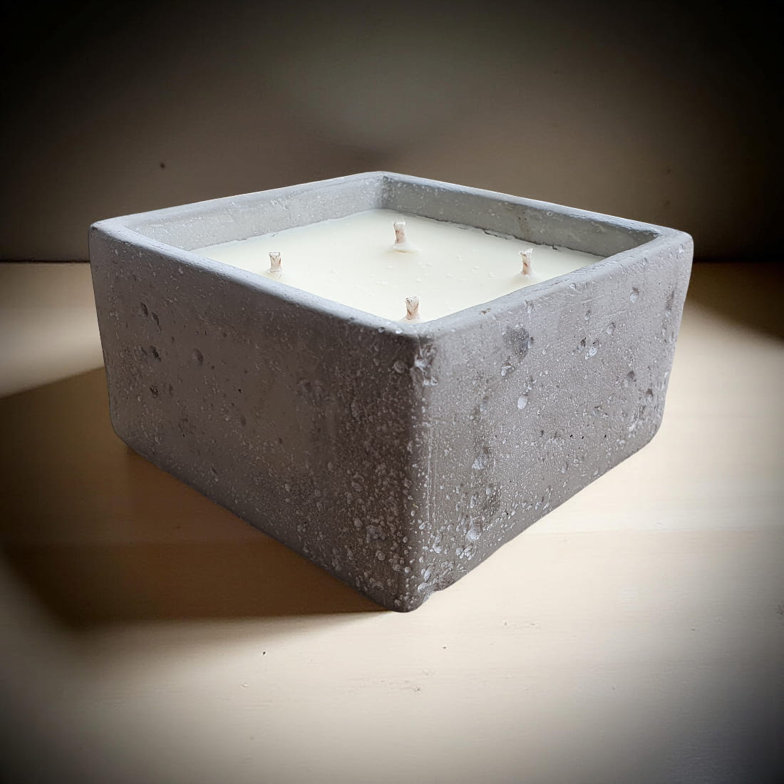 Concrete Square 4-Wick Candle