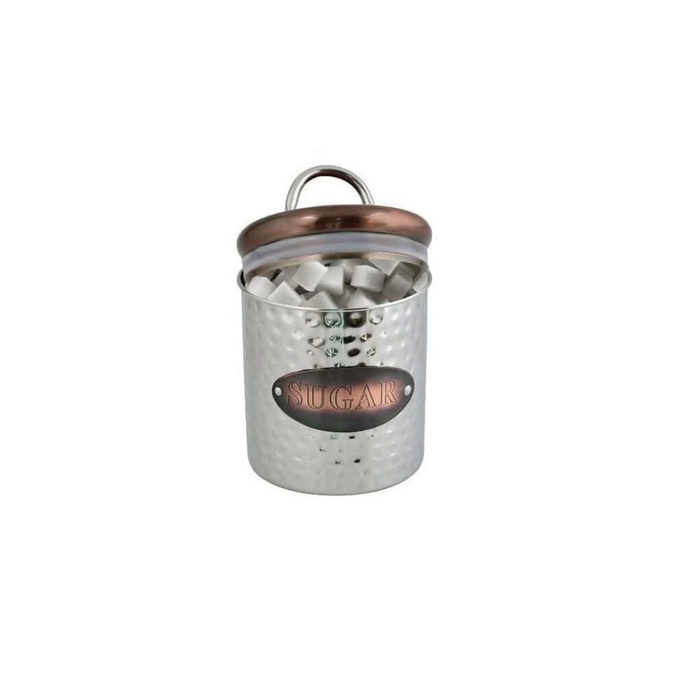 Polished Silver Sugar Canister with Copper Lid