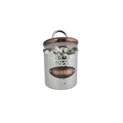 Polished Silver Sugar Canister with Copper Lid