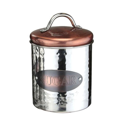 Polished Silver Sugar Canister with Copper Lid