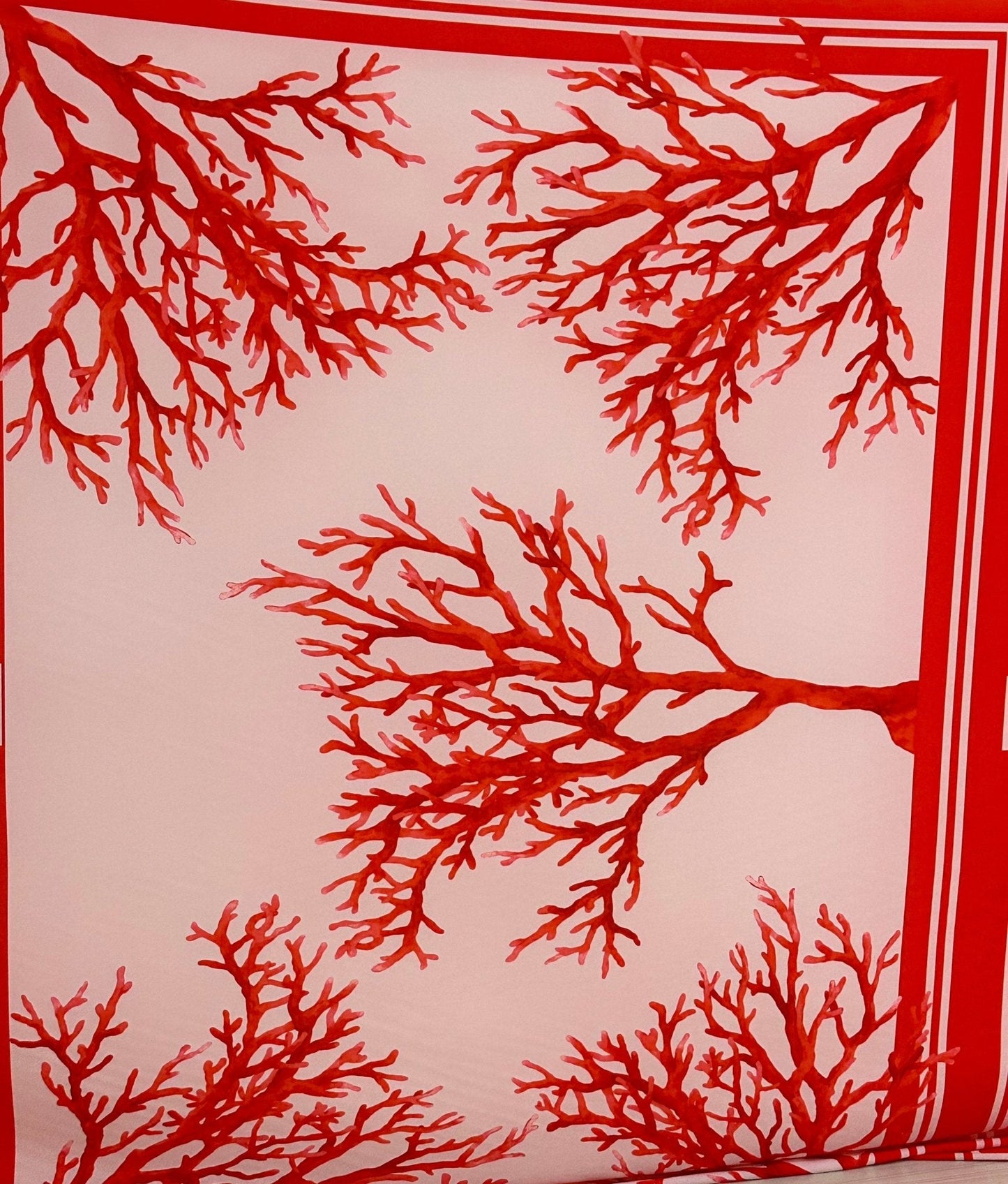 Coral Pattern Silky Crepe Fabric