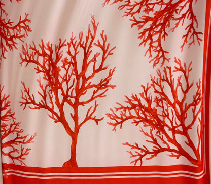 Coral Pattern Silky Crepe Fabric