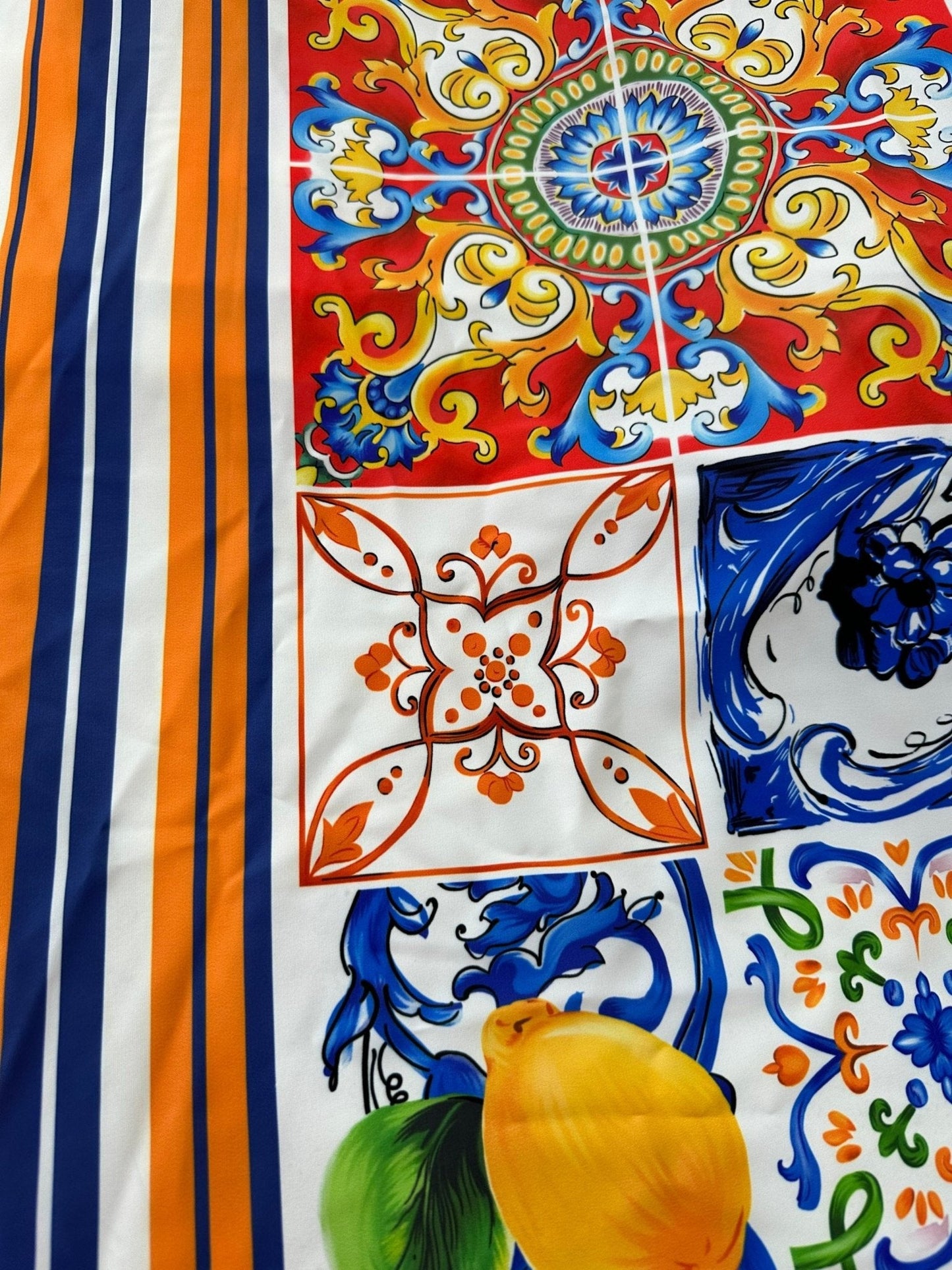 Sicilian Print Silky Crepe Fabric