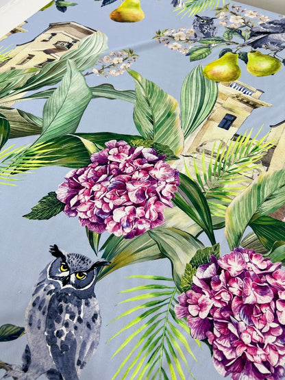 Tropical Parrot Print Crepe Fabric