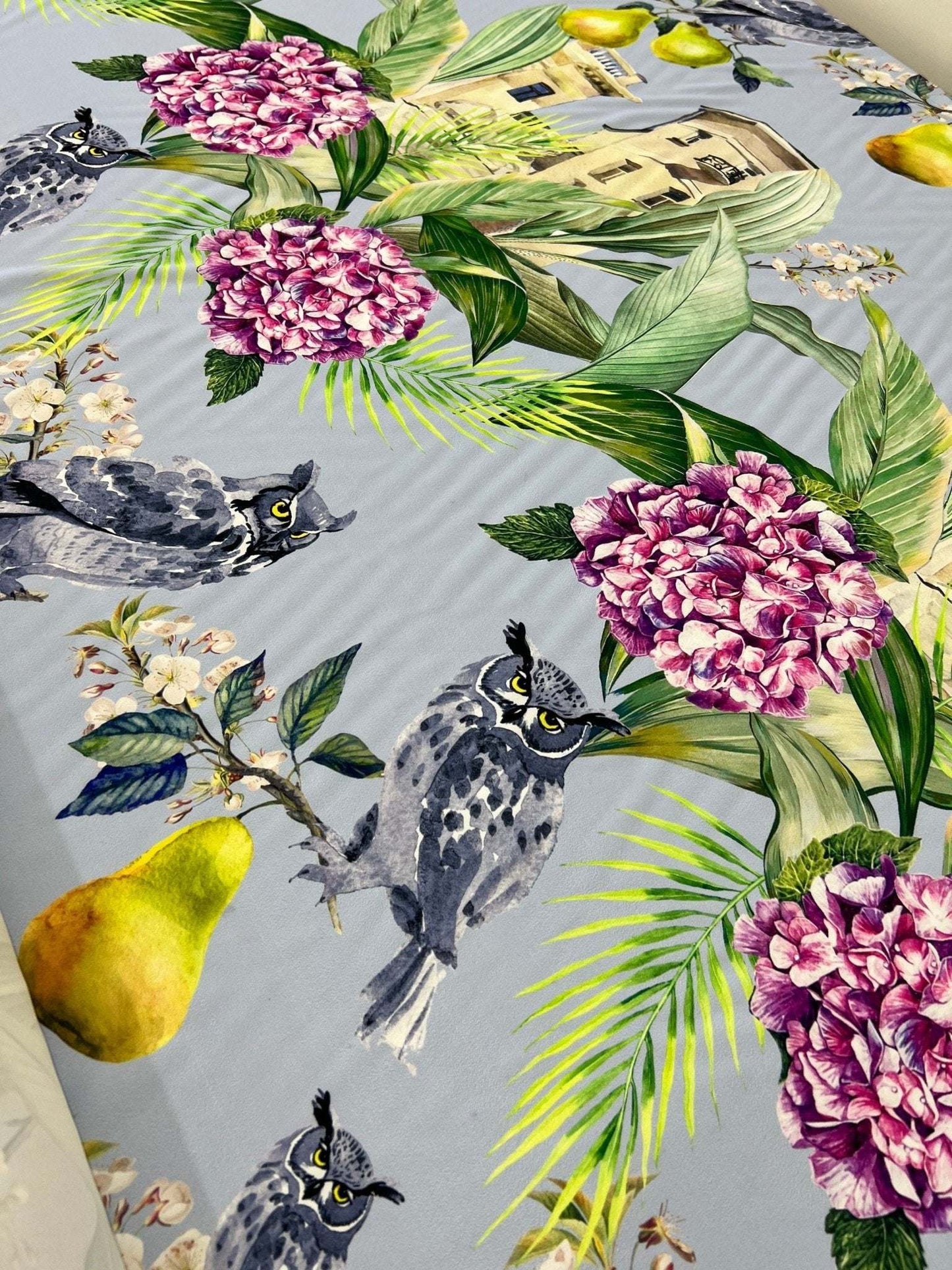 Tropical Parrot Print Crepe Fabric – Custom Printed Fabric, Choose Material by Metre