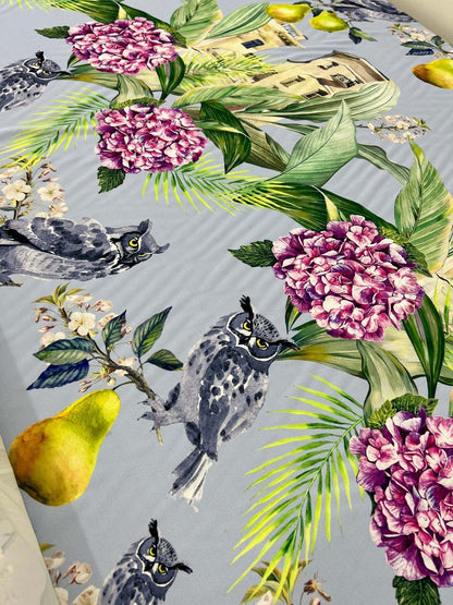 Tropical Parrot Print Crepe Fabric – Custom Printed Fabric, Choose Material by Metre