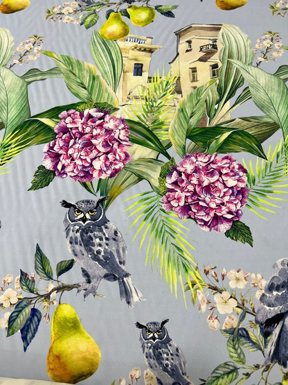Tropical Parrot Print Crepe Fabric