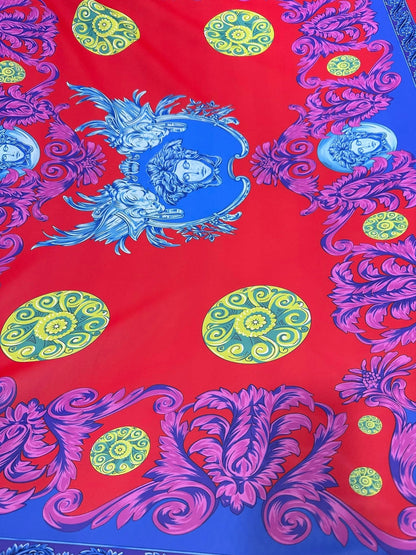 Purple Swirl Crepe Fabric