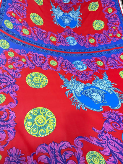 Purple Swirl Crepe Fabric