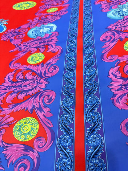Purple Swirl Crepe Fabric
