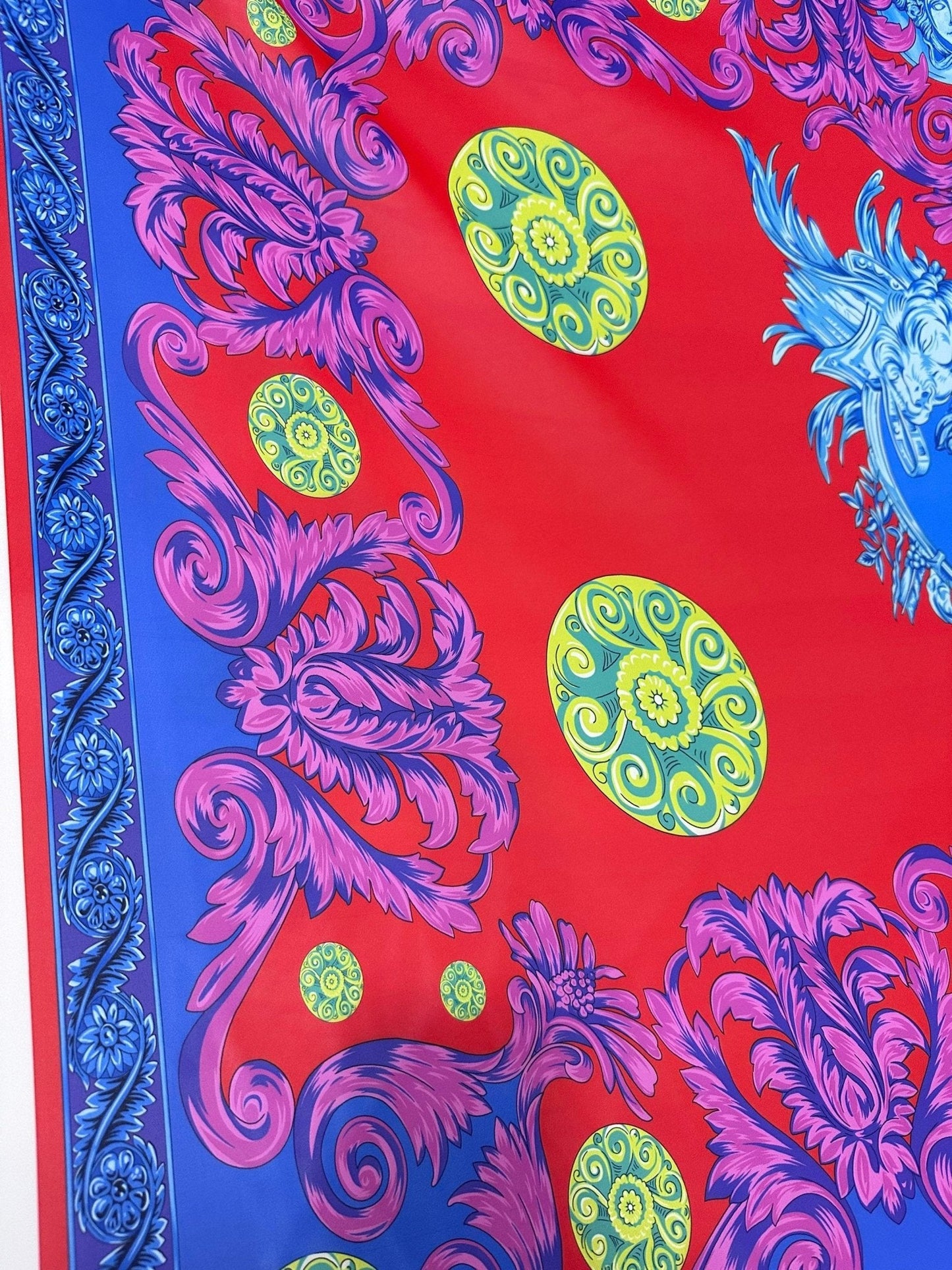 Purple Swirl Crepe Fabric