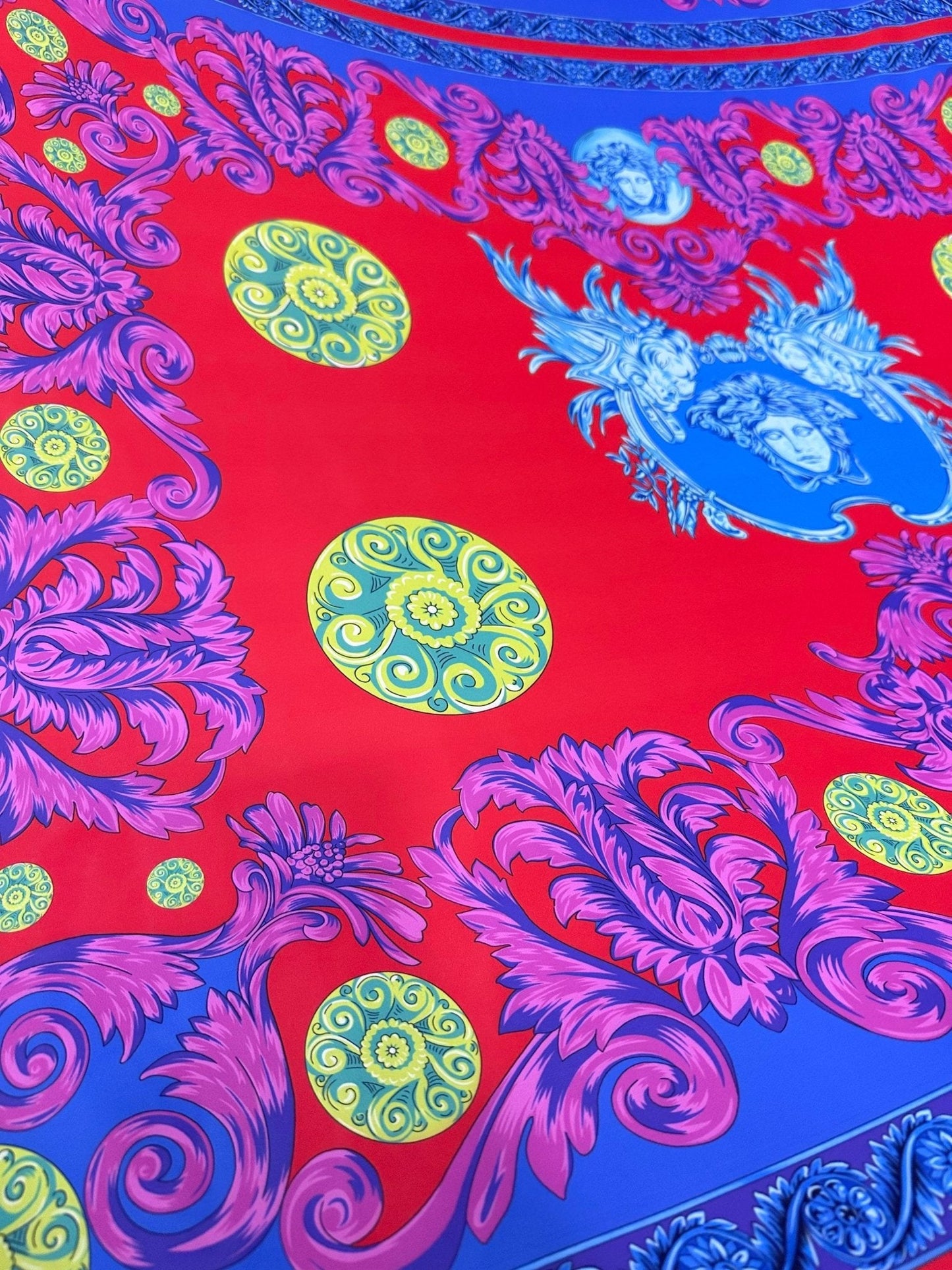 Purple Swirl Crepe Fabric