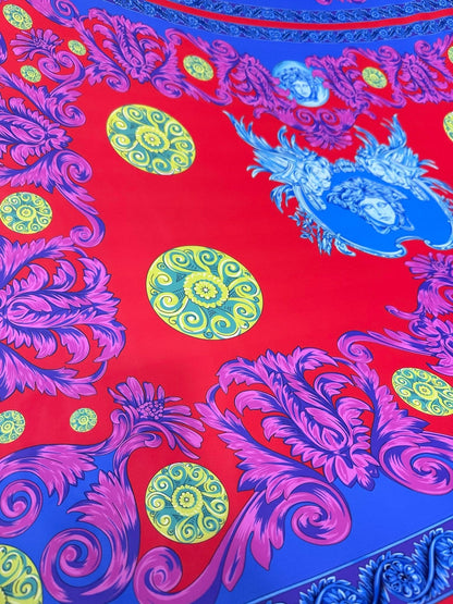 Purple Swirl Crepe Fabric