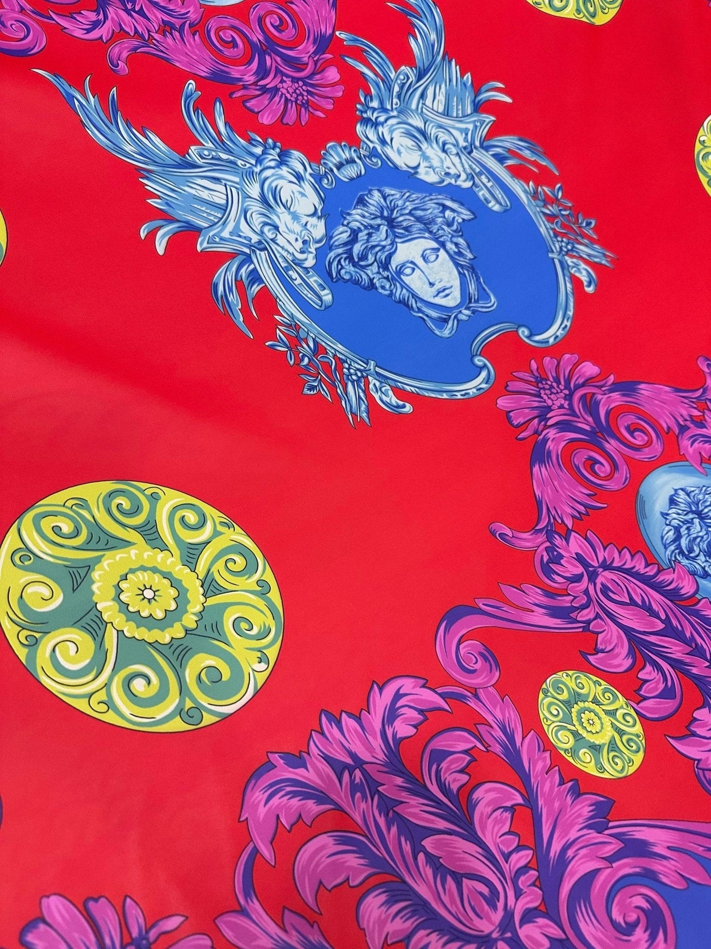 Purple Swirl Crepe Fabric