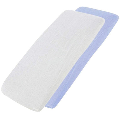 Crib Jersey Fitted Sheets 100% Cotton 40x90cm - Pack Of 2 - Fits All Models