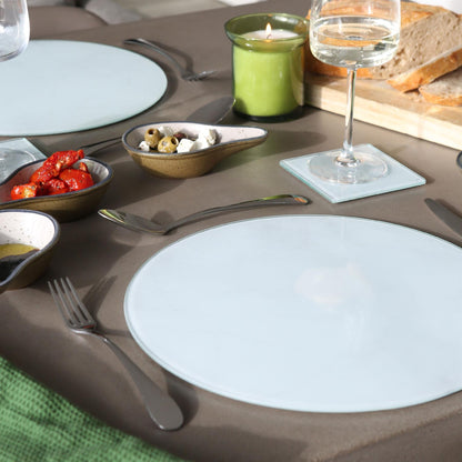 12pc Round Glass Placemats & Coasters Set