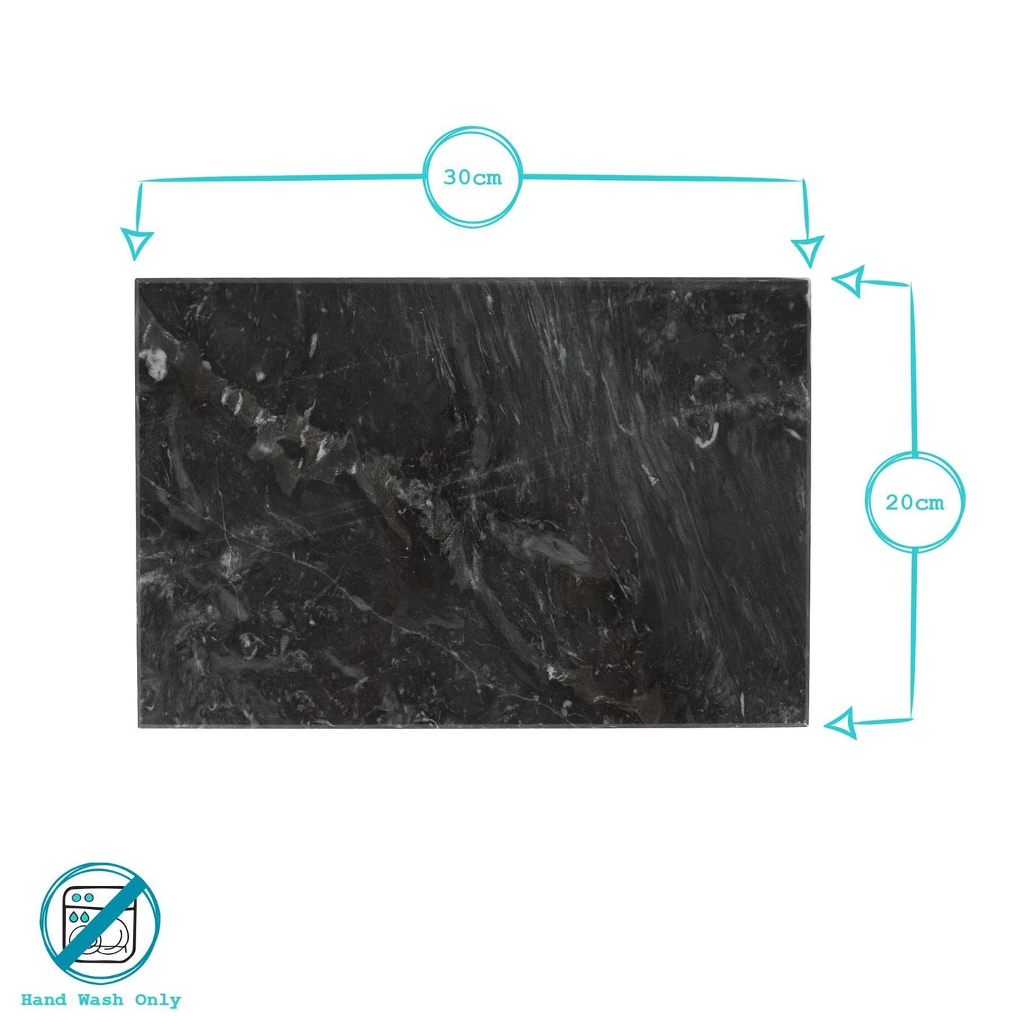Rectangle Marble Placemat / Platter / Chopping Board - 30cm x 20cm