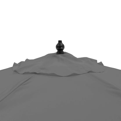 2.7m x 2.5m Wooden Garden Parasol with Black Concrete Base