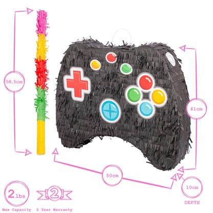 3pc Game Controller Large Pinata Set with Stick & Blindfold