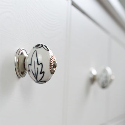 Round Geometric Ceramic Cabinet Knob