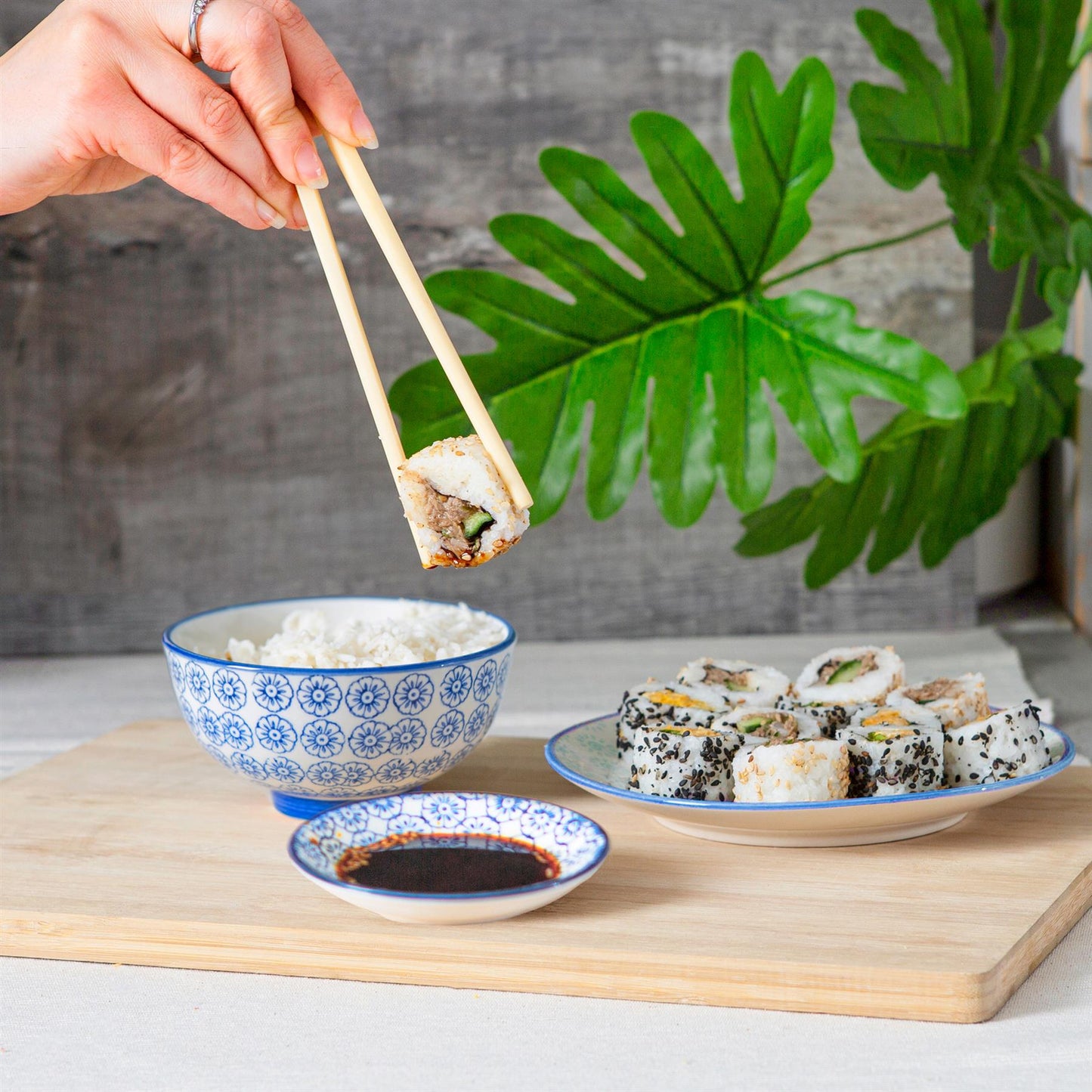 Hand-Printed Stoneware Sauce Dishes - 10cm - Pack of 6