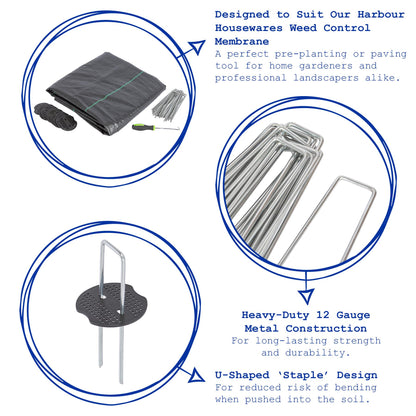 4mm (12 gauge) Weed Membrane Pegs - Pack of 20