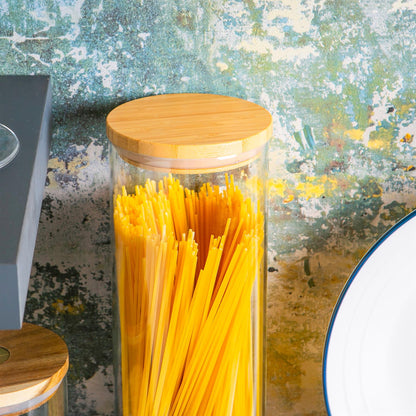2L Scandi Storage Jar with Wooden Lid
