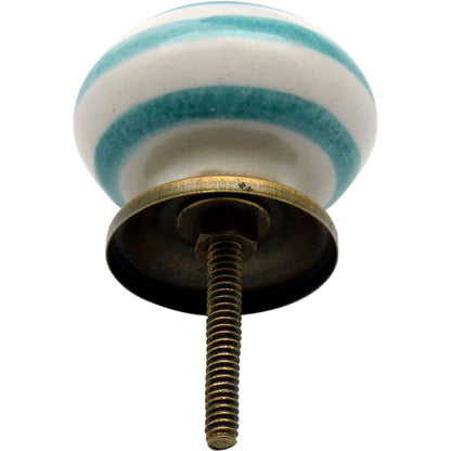 Round Stripe Ceramic Cabinet Knob