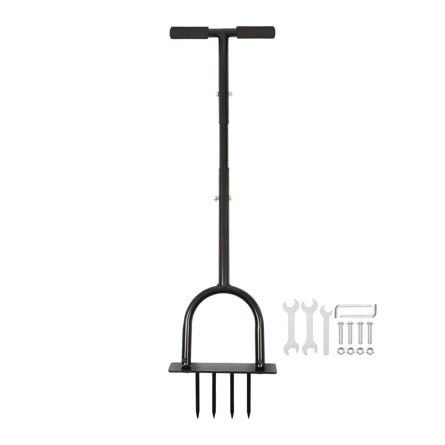 4-Prong Lawn Aerator - 24.5cm x 1M - Black
