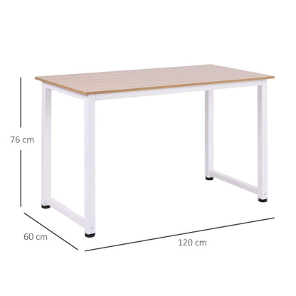 Computer Desk W/ White Metal Frame Medium-density fibreboard