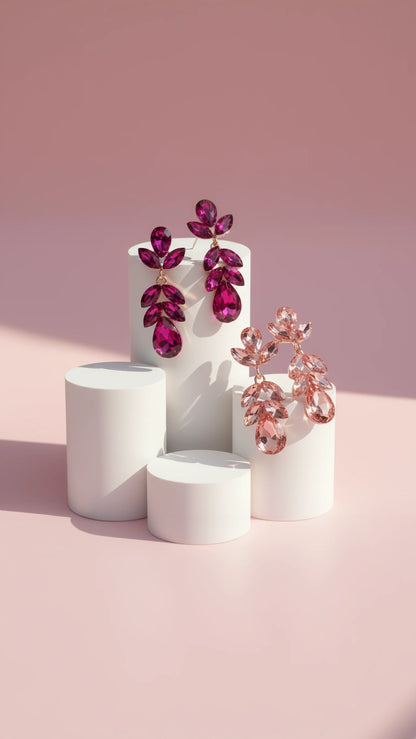 Layered Teardrop Crystal Drop & Dangle Earrings