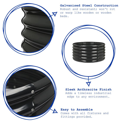 Round Raised Garden Bed - 90cm x 45cm