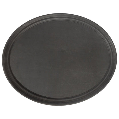 Black 63.5cm x 52cm Oval Non-Slip Serving Tray