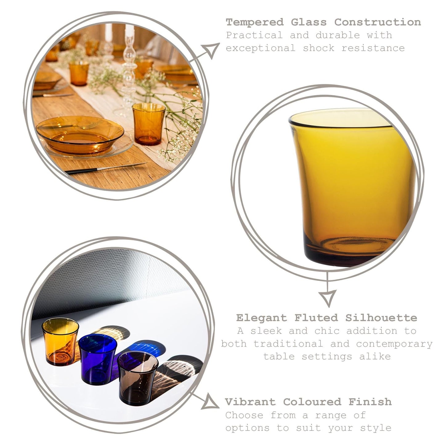 210ml Lys Tumbler Glasses - Pack of Six