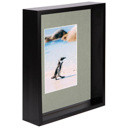 8" x 10" Black 3D Deep Box Photo Frame - with 4" x 6" Mount