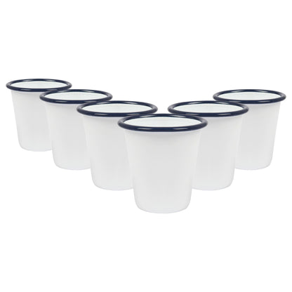 300ml White Enamel Tumblers - Pack of 6