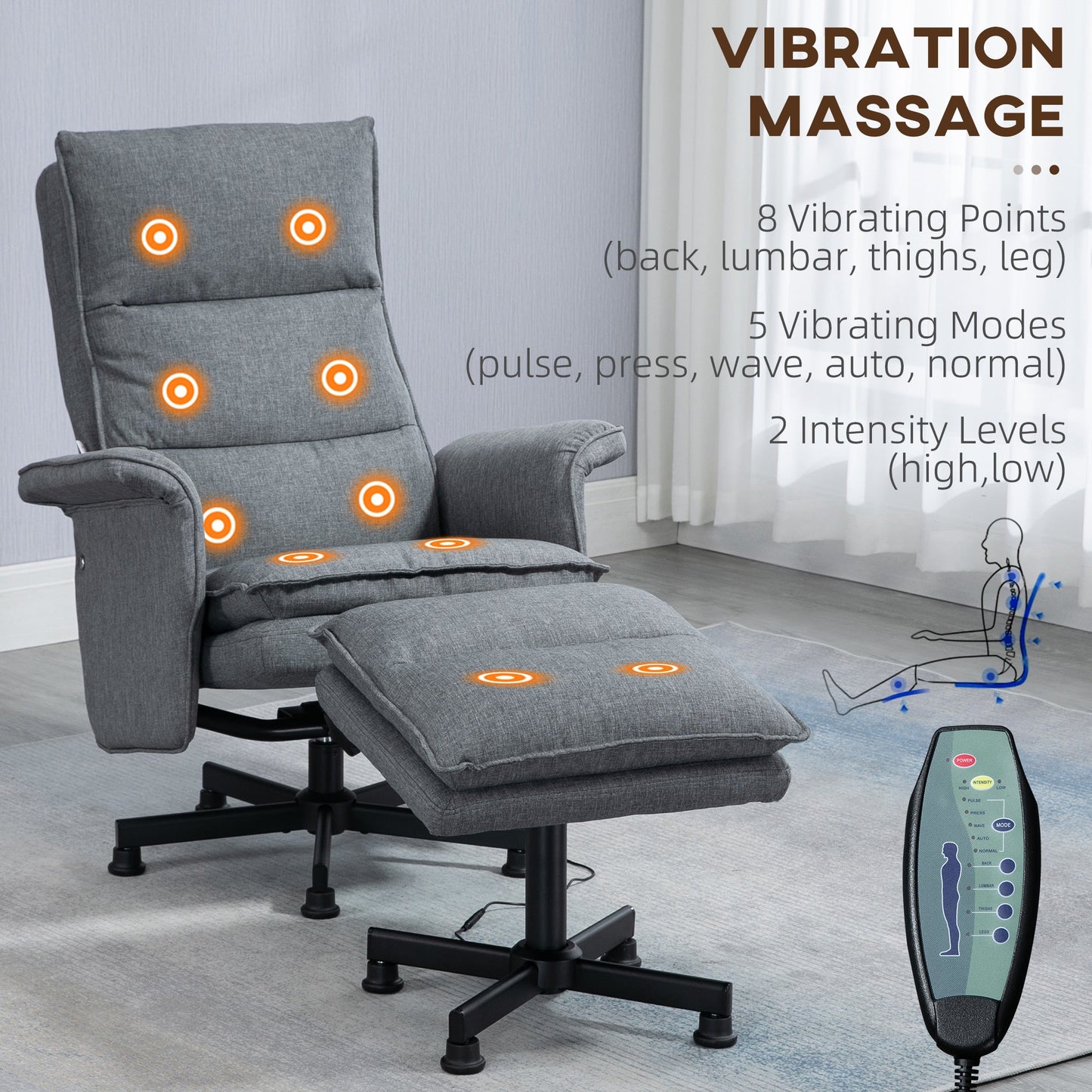 Swivel Recliner Chair and Footstool
