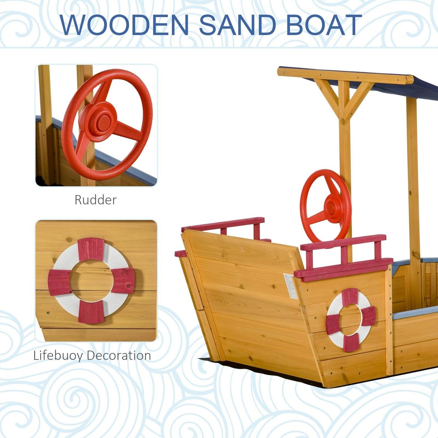 Kids Wooden Sandbox