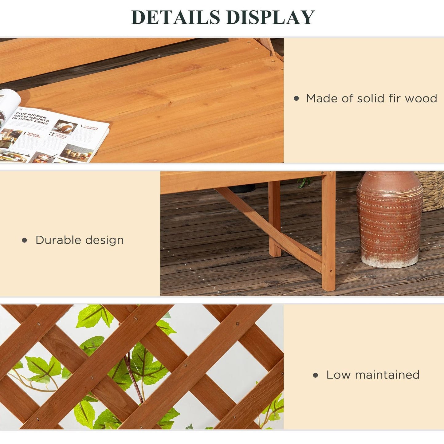 Patio Garden Bench Fir Wood