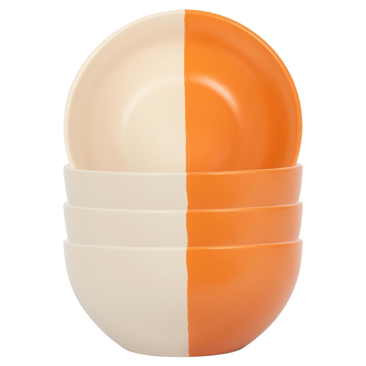 16.5cm Colour Block Stoneware Cereal Bowls - Pack of 4