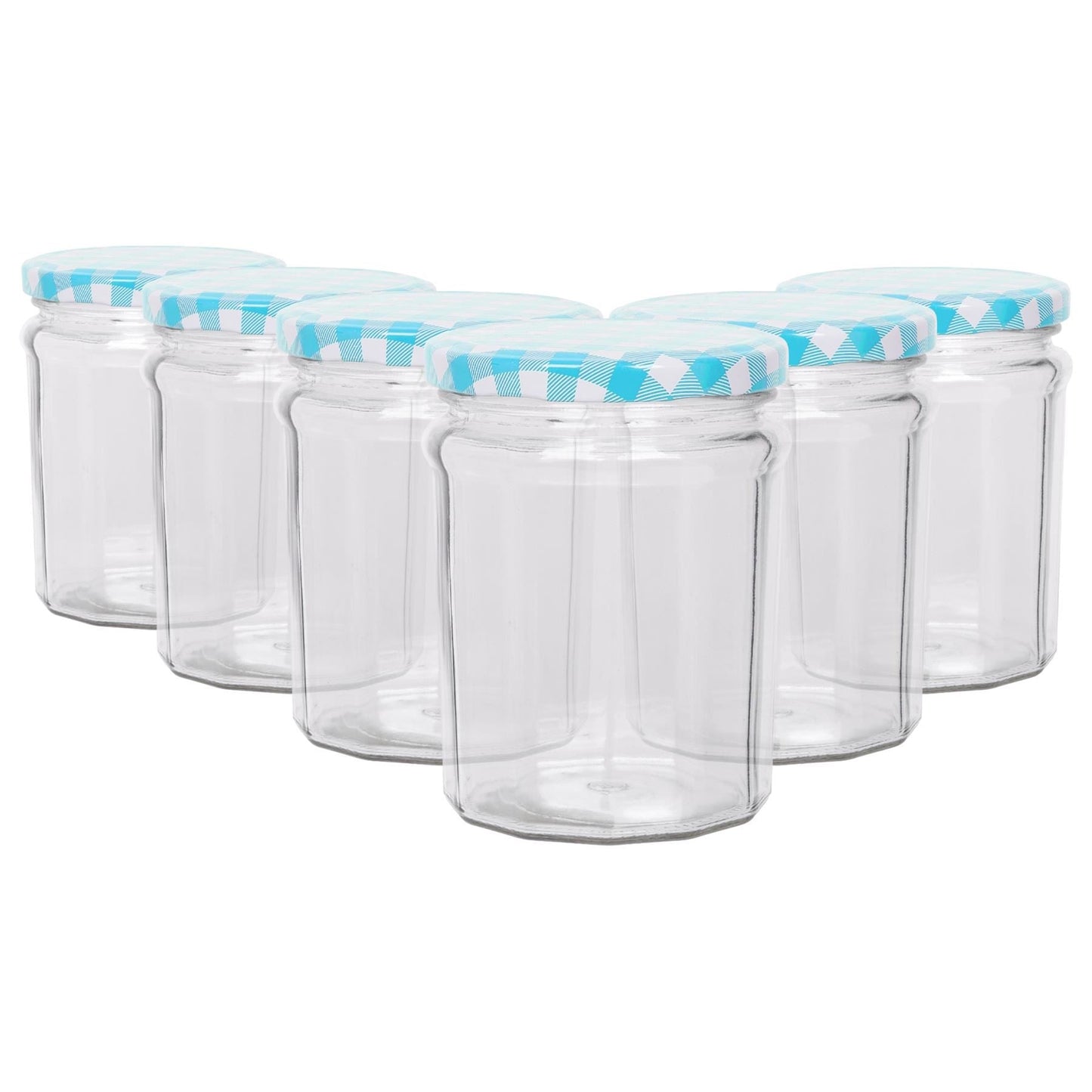380ml Glass Jam Jars with Lids - Pack of 6