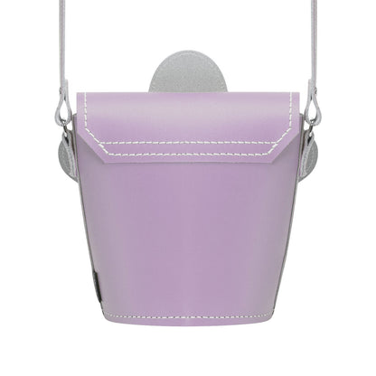 Handmade Leather Daisy Barrel Bag - Pastel Violet
