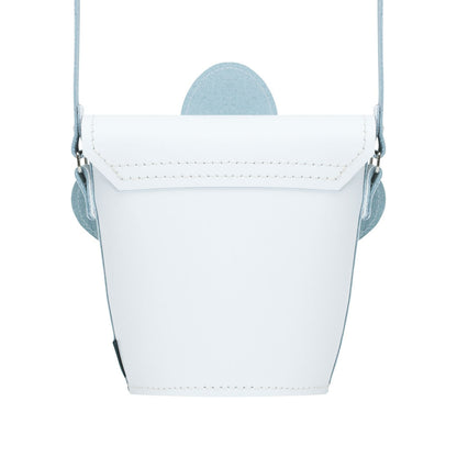 Handmade Leather Daisy Barrel Bag - White