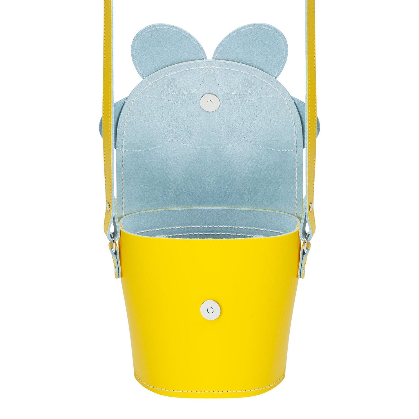 Handmade Leather Daisy Barrel Bag - Pastel Yellow