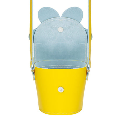 Handmade Leather Daisy Barrel Bag - Pastel Yellow