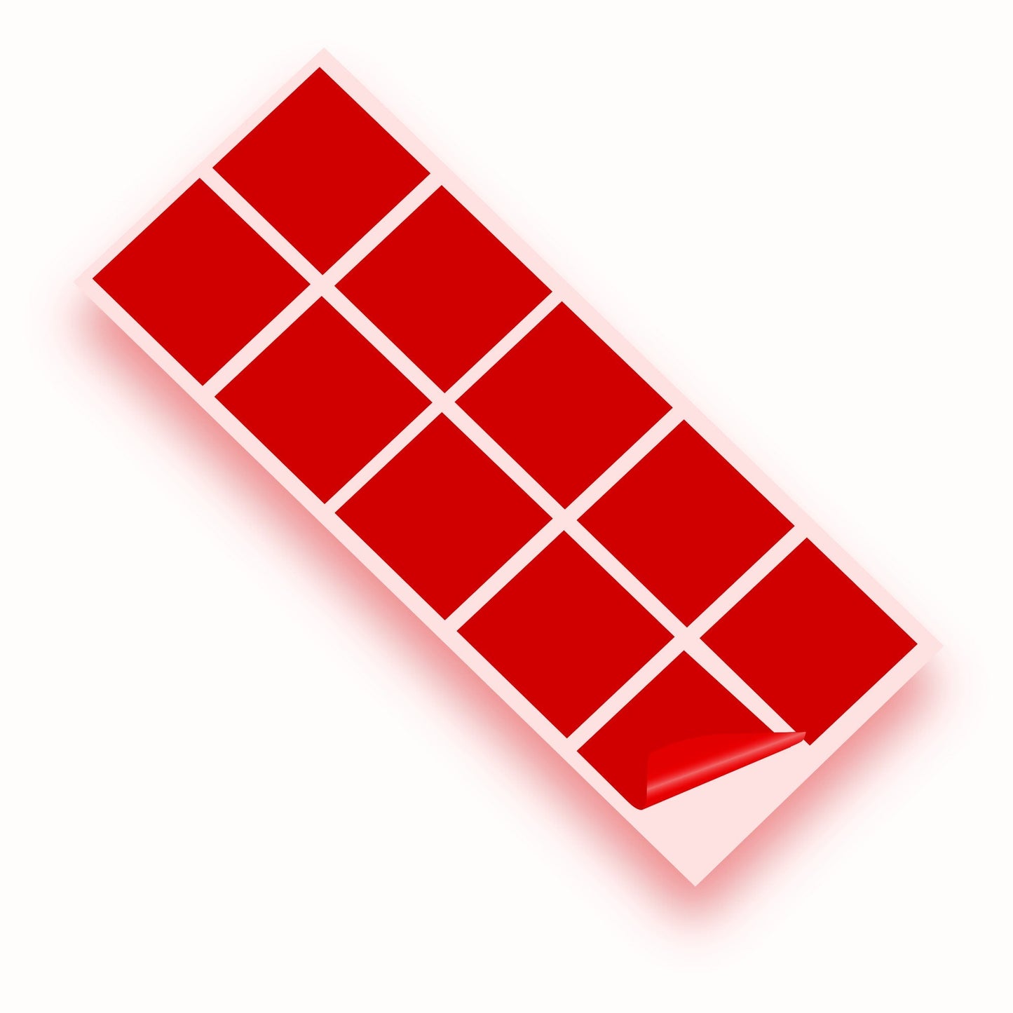 Dark Red Matte 100mm SQ Vinyl Wall Tile Stickers Kitchen & Bathroom Transfers